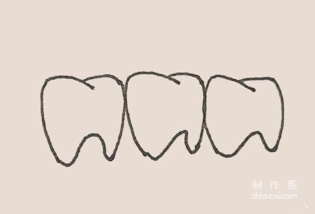 学画简笔画，卡通牙齿1