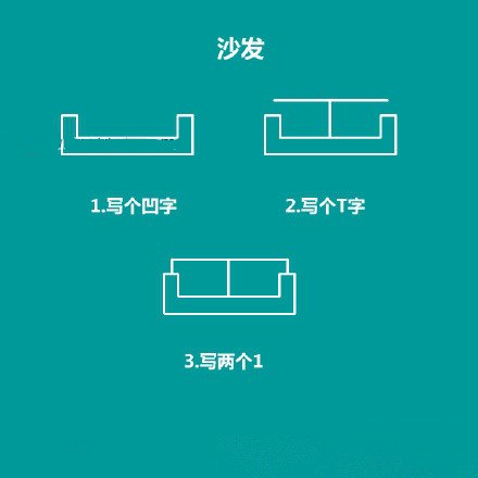 沙发简笔画步骤