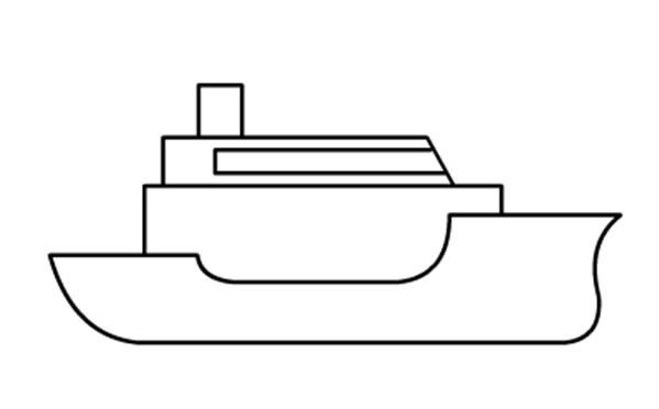 幼儿简笔画图片军舰的画法