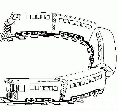 爬坡的火车简笔画图片