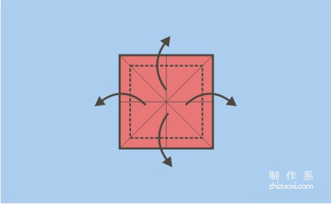 教你通过折纸折字母“X”的折纸方法图解教程3