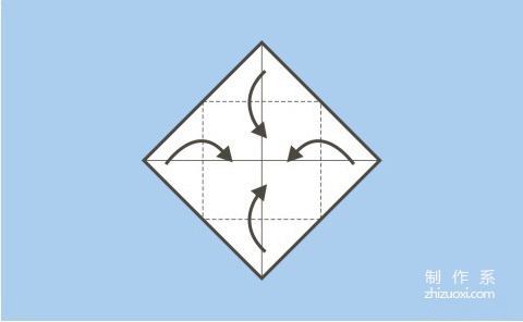 教你通过折纸折字母“X”的折纸方法图解教程2